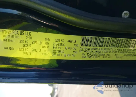 2018 Jeep Compass Sport Fwd z USA, uszkodzony, nr VIN 3C4NJCABXJT338594